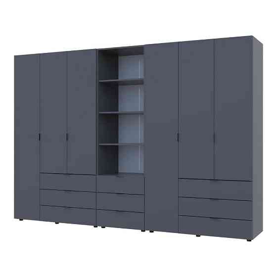 Шкаф для одежды Doros Гелар Графит 3+3ДСП с пеналом 292.4х49.5х203.4 (DRS-011924) Днепр