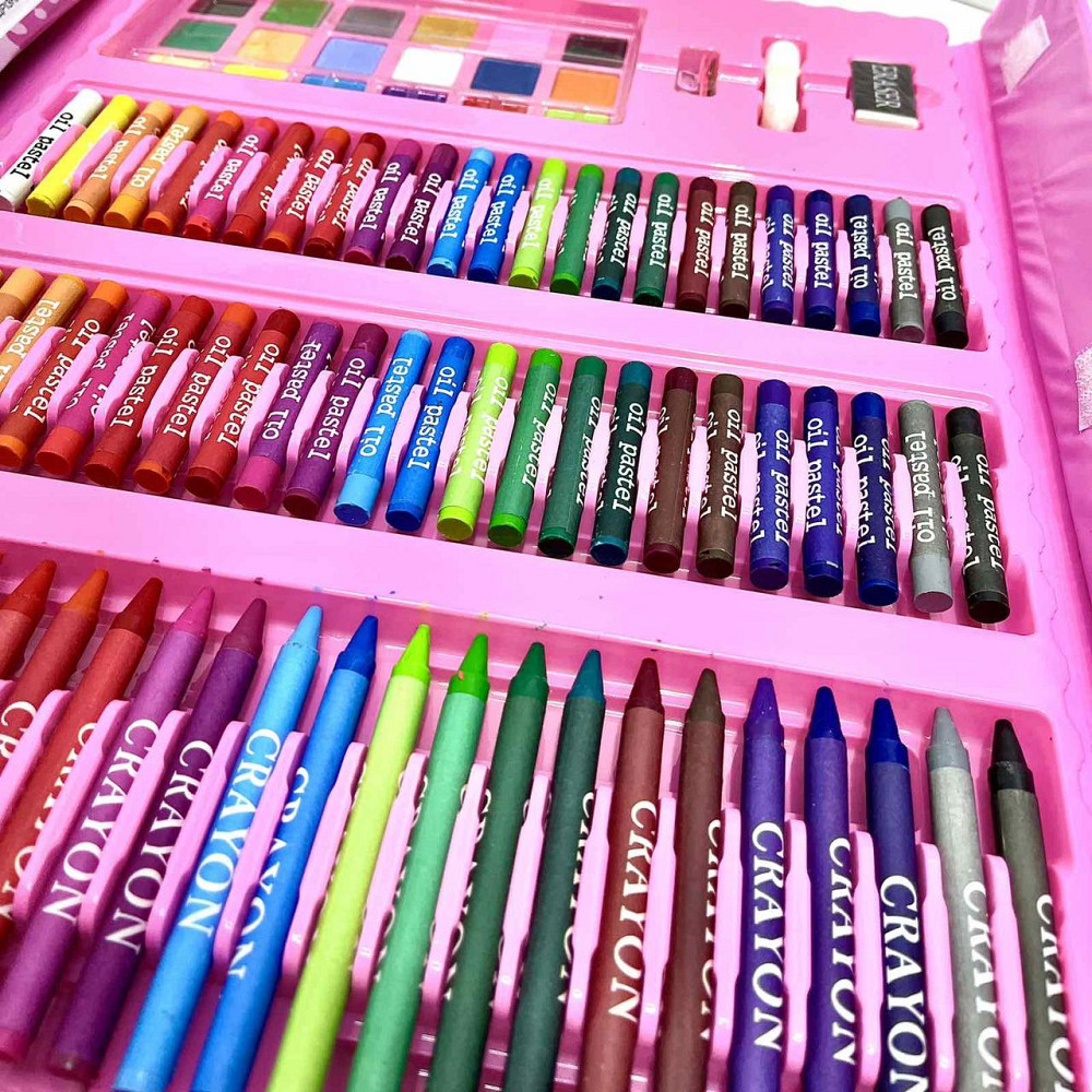 Набір для малювання 208 маркери олівці фарби в валізці Рожевий (C 49385) Чернигов - изображение 7