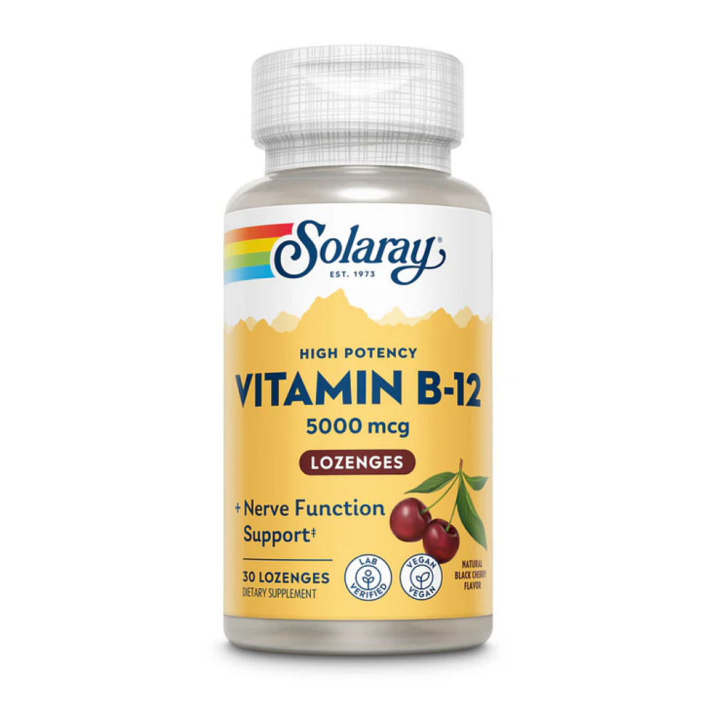 Vitamin B-12 5000mcg - 30 lozenges Natural Cherry Луцк - изображение 1