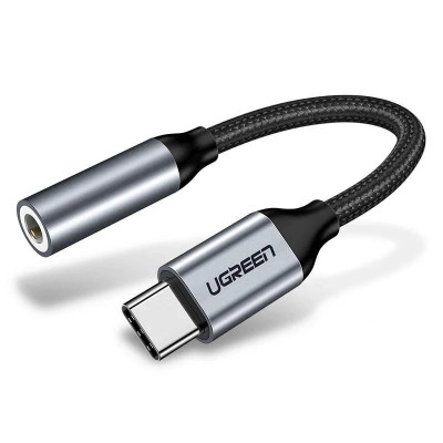 Перехідник Ugreen Type-C M to 3.5mm F Audio Adapter 10 сm AV142 (Gray) (30632) Вінниця - фото 1