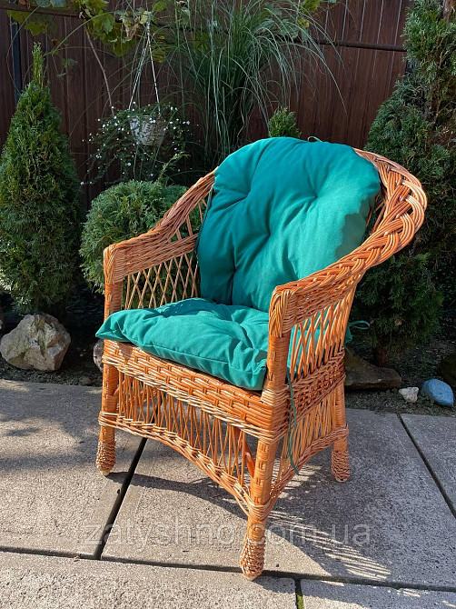 Крісло з лози зручне з накидкою (колір на вибір) Київ - фото 6