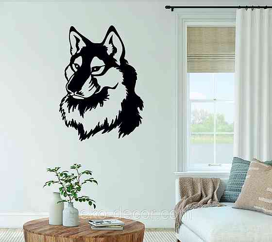 Декоративное настенное Панно «Волк», Декор на стену 110*79 см, Черный Киев