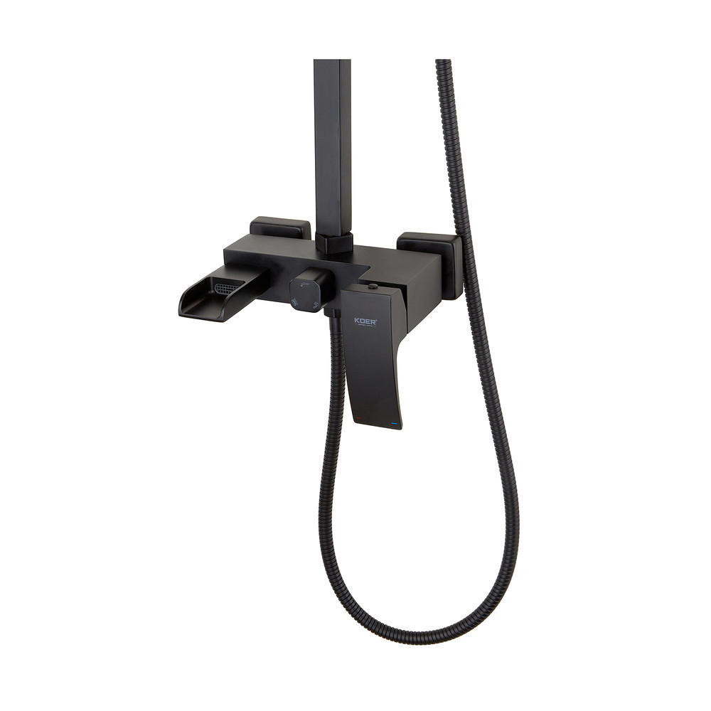 Душова колонна з водоспадним змішувачем Koer KB-58007-05, чорний колір (KR3463) Харків - фото 9