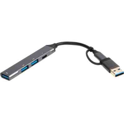Концентратор Maxxter USB-C + USB-A to 1xUSB 3.0 + 2xUSB 2.0 + 1xUSB-C (HU3C-4P1CN-01) Винница