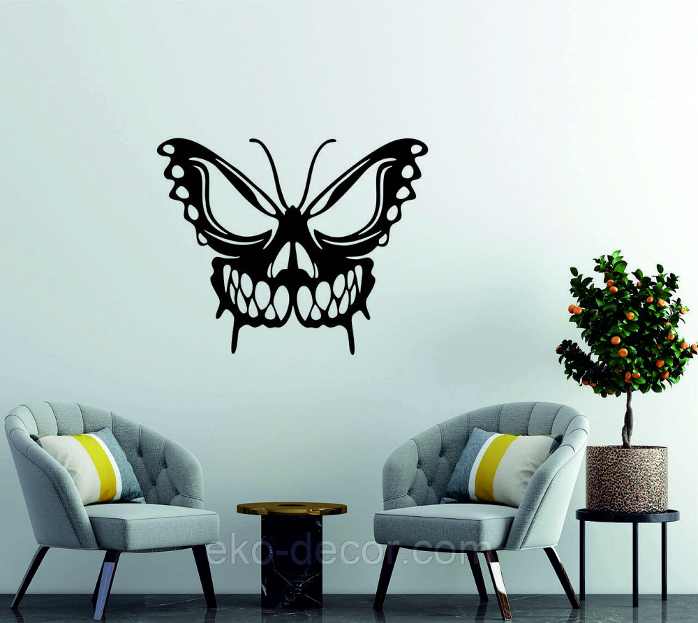 Декоративне настінне 3D Панно «Череп», Декор на стіну з об'ємом 90*72 см, Чорний Київ - фото 5