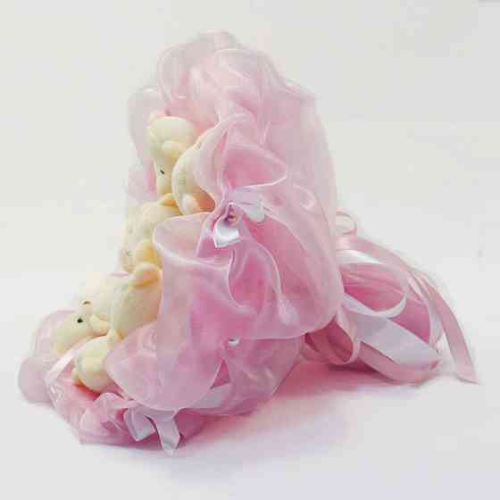 Букет из игрушек Мишки нежно-розовый 5347IT с 11ю игрушками Винница