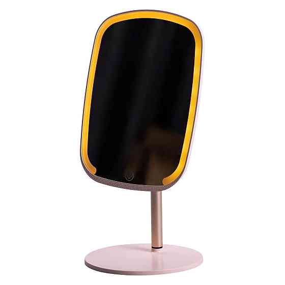 Yiwu Настільне дзеркало з підсвічуванням 23х18 см для макіяжу на ніжці Рожеве HP-10-6AP Коломыя