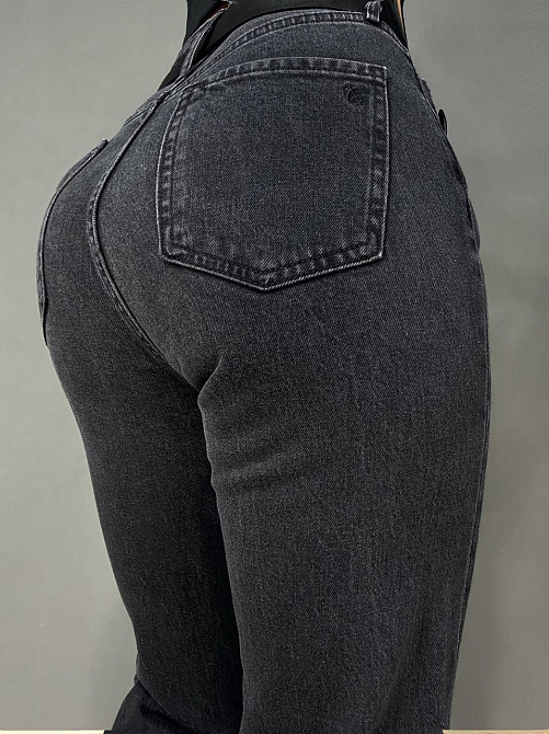 Джинси жіночі Cracpot 1563 кльош mom flare з ременем чорні, чорний, 25, 25, 69 см, 94 см Київ - фото 4