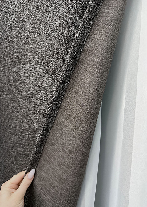 Комплект готових штор VR-Textil Льон ELEMENTA № 1868ш Сірий 130х290см 2 шт (39-0128) Київ - фото 7