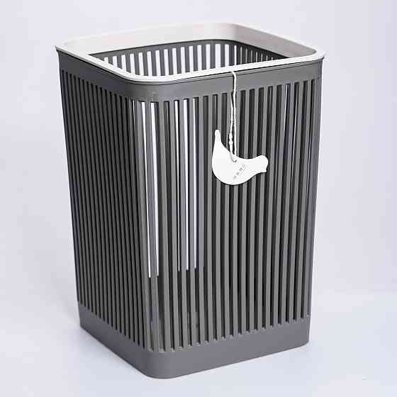 Сіра корзина для сміття 8 л в офіс 22×22×30 см Київ