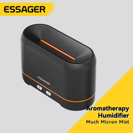 Зволожувачі повітря ESSAGER Flame Aromatherapy Humidifier Black Одеса