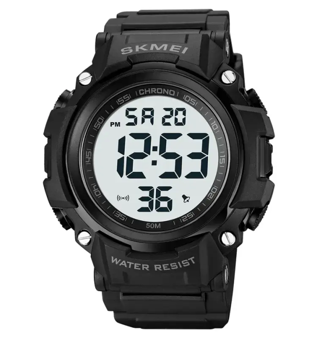 Чоловічий спортивний годинник Skmei 1886 (Чорний з білим) Вінниця - фото 2