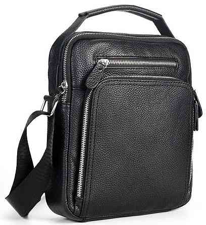 Сумка мессенджер кожаная Vintage 20247 Черная Киев