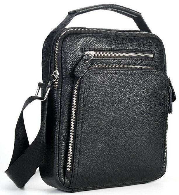 Сумка месенджер шкіряна Vintage 20247 Чорна Київ - фото 2