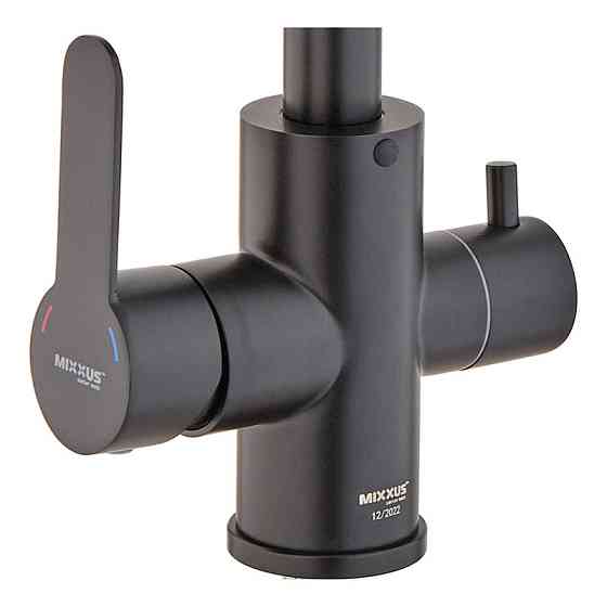 Кухонный смеситель Mixxus DAX-021-G Black из нержавеющей стали с выходом для питьевой воды (MI6078) Харьков