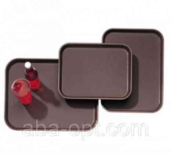 Піднос для офіціанта прямокутний коричневого кольору 40 х 50 см Антисліп (шт.) Одеса