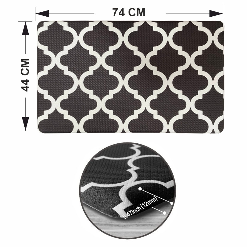 Килимки кухонні Lovely Svi м'які з ефектом пам'яті - антиковзаючі - водонепроникні ергономічні, 44x74 x 1 см Чорні (180822) Київ - фото 3