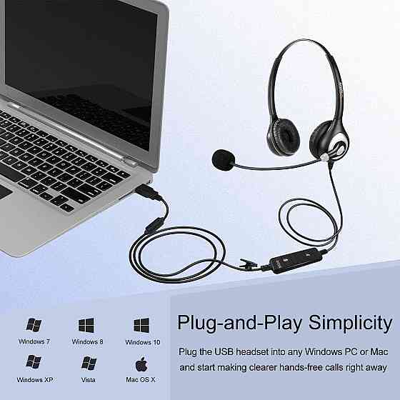 Провідна телефонна гарнітура навушники Wantek 602 usb Луцк