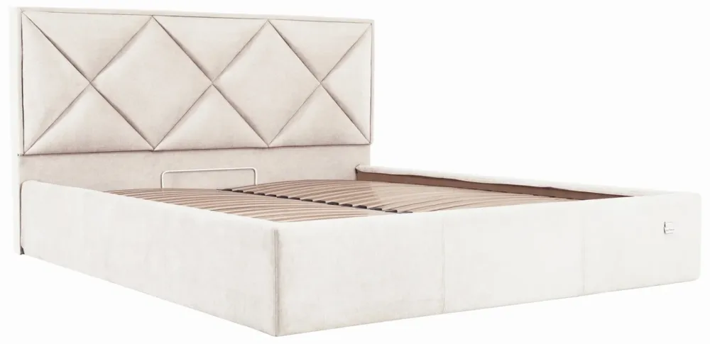 Кровать Двуспальная Leeds Comfort 160 х 190 см Мисти Milk С подъемным механизмом и нишей для белья Бежевый Киев - изображение 2