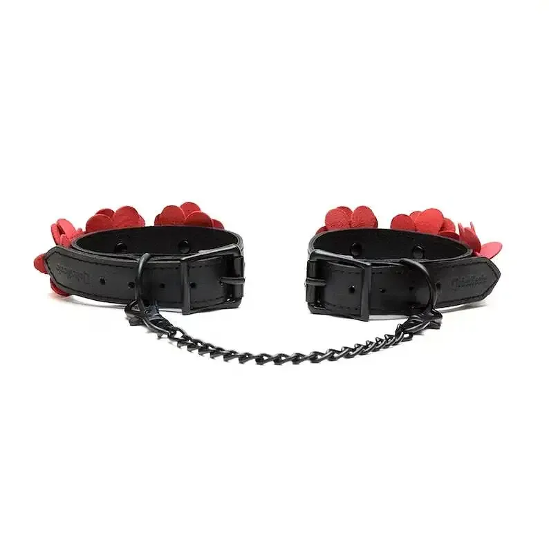 Поножи Liebe Seele Flower Rhythm - Black and Red Leather Flowers Hand Cuffs Львов - изображение 3