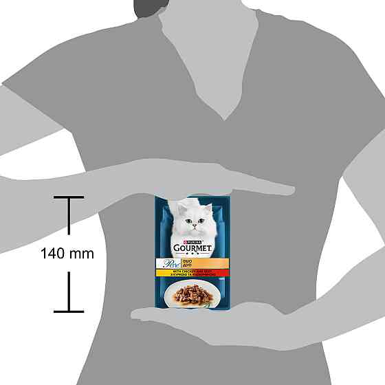 Влажный корм GOURMET Perle Duo для взрослых кошек, мини филе в соусе, с курицей и говядиной, 85 г Киев