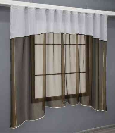 Кухонная гардина VR-Textil № 036к арка венге с белым 280х170 см (59-922) Киев