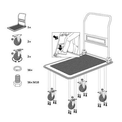 Тележка грузовая Stanley до 300кг, размер платформы 91х61см (SXWT-PC528) Винница