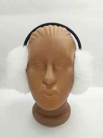 Хутряні навушники дитячі з кролика Білий Харків