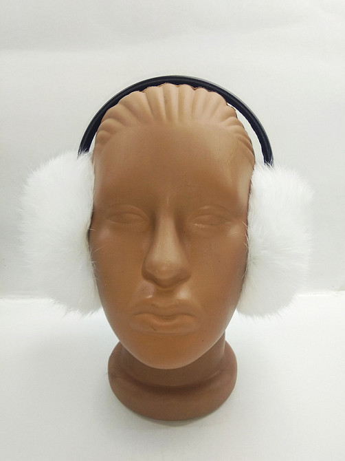 Хутряні навушники дитячі з кролика Білий Харків - фото 5