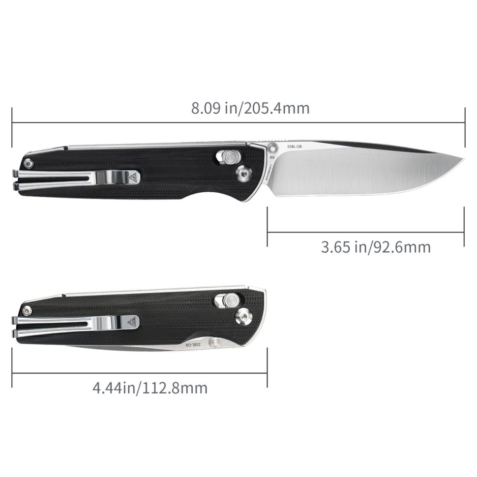 Ніж складаний туристичний SRM Terrier 258L-GB (9.3 см) D2 / G10 чорний Київ - фото 8