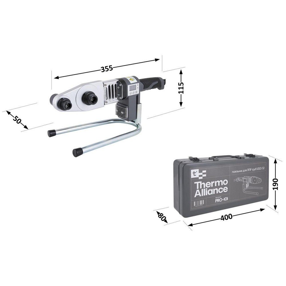 Паяльник для пластиковых труб Thermo Alliance PRO-101 Ø20-32 (автоматический с дисплеем, 600W) Киев - изображение 11
