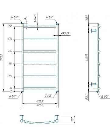 Водяной полотенцесушитель Mario INOX Классик HP 770х430/400 Киев