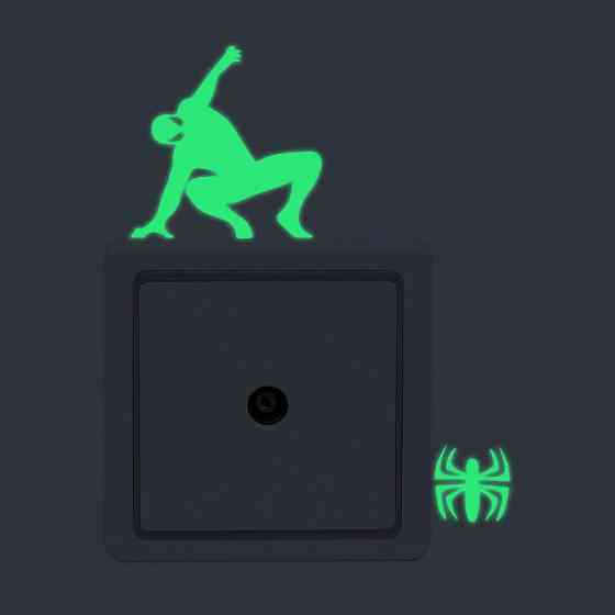 Люмінесцентна наклейка Людина павук 10 на 10 см салатовий Київ