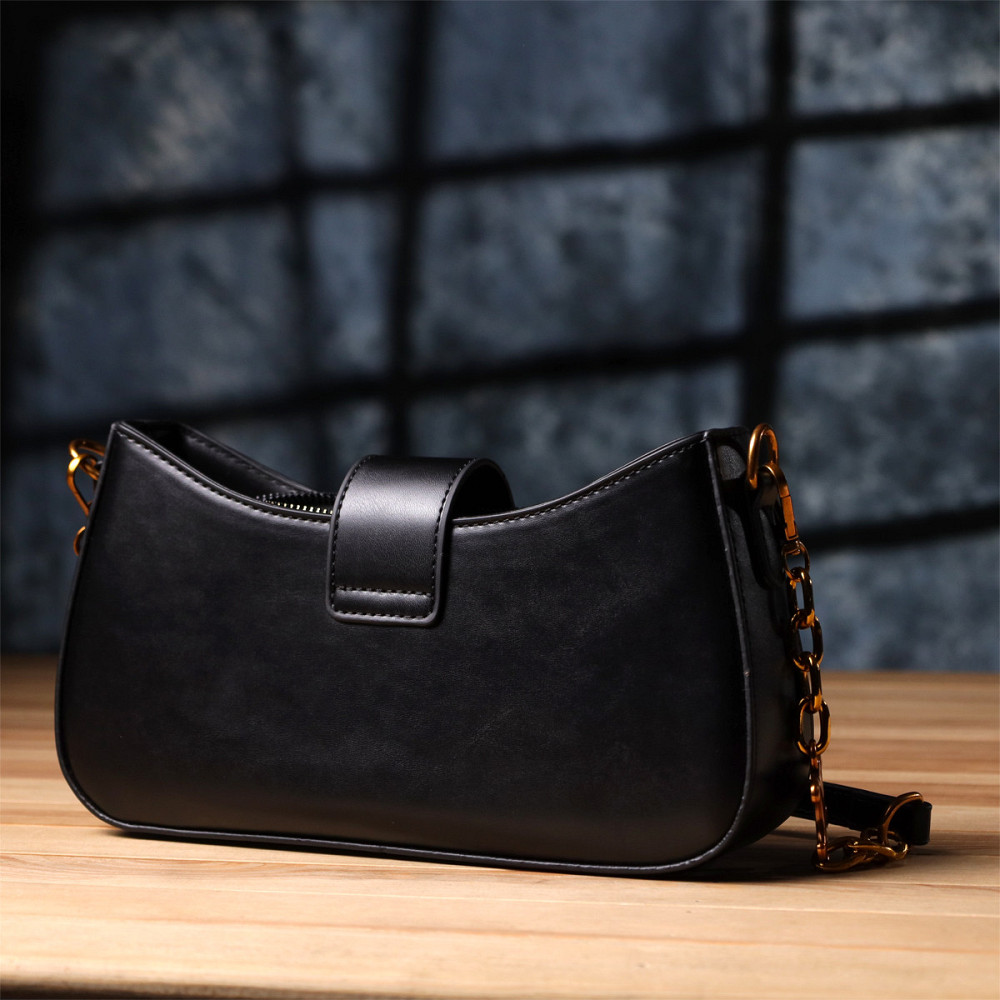 Жіноча елегантна сумка з екошкіри Vintage sale_15149 Чорний Київ - фото 8