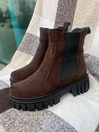 Edan Instruments Черевики жіночі EDAN шоколадні замша натуральна зима висота 13 см (5661) Коломыя