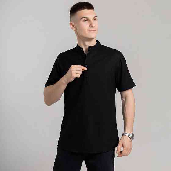 Чоловіча сорочка з коротким рукавом чорна Pobedov Molodist' Київ