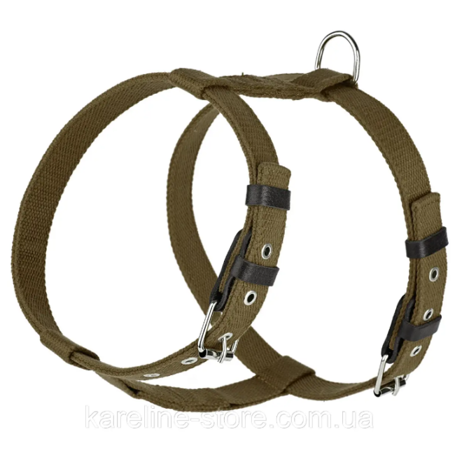 Шлея "KARELINE Practic" з брезенту 35 мм, А: 650-780 мм, В: 770-900 мм (Зелений) Вінниця - фото 1