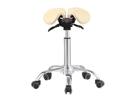 Стілець-сідло для майстра 4008, роздільне сидіння, 2 регулювання Бежевий Київ