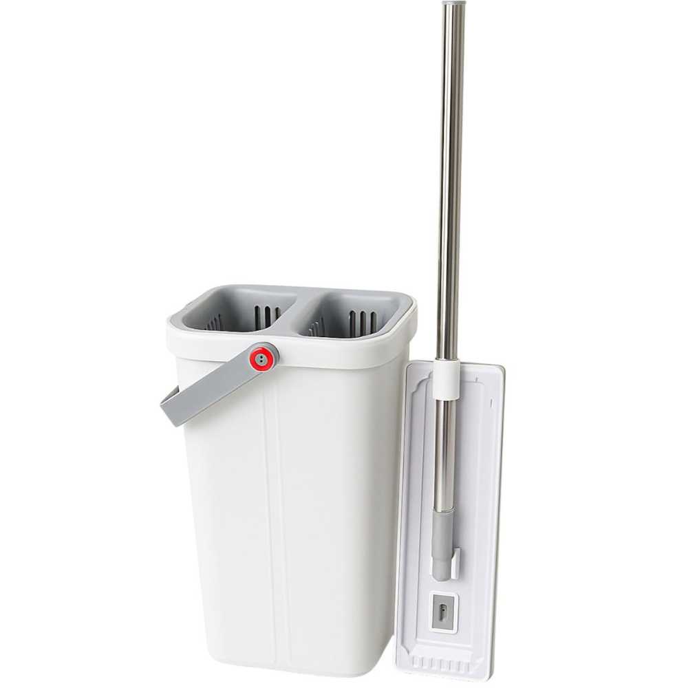 Household Набір для прибирання з плоскою шваброю та двосекційним відром з віджимом, насадка з м Коломия - фото 2
