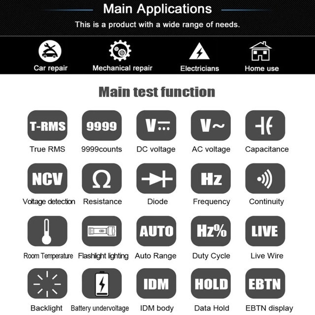 Цифровой мультиметр BSIDE S11 с фонариком и аккумулятором Киев - изображение 5
