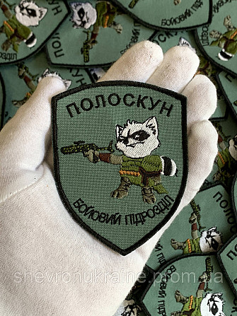 Шеврон ПОЛОСКУН (Форма щит. На липучке) Размер 9x7см Киев - изображение 6