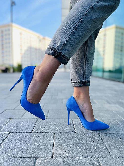 Comer Туфлі жіночі COMER сині еко-замша 36р. каблук 11см (4785) Коломия - фото 5