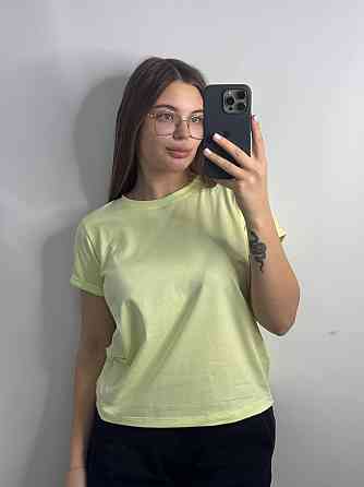 Базовая футболка женская однотонная Лимонный XXL Харьков