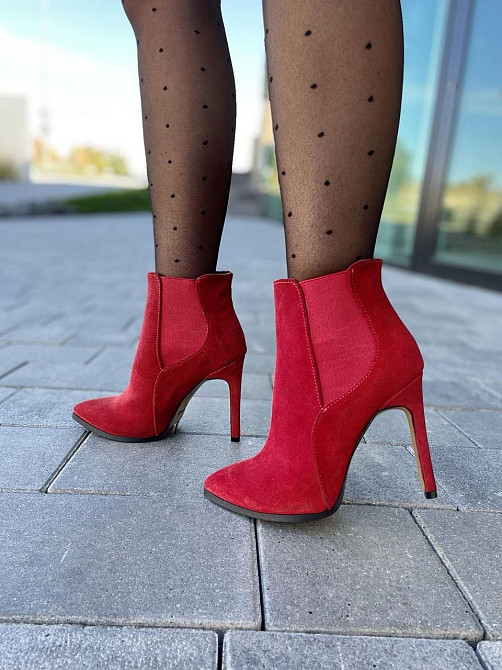 Nivelle Жіночі черевики NIVELLE червоні натуральна замша каблук 11 см 37р.38р. (3614) Коломия - фото 8