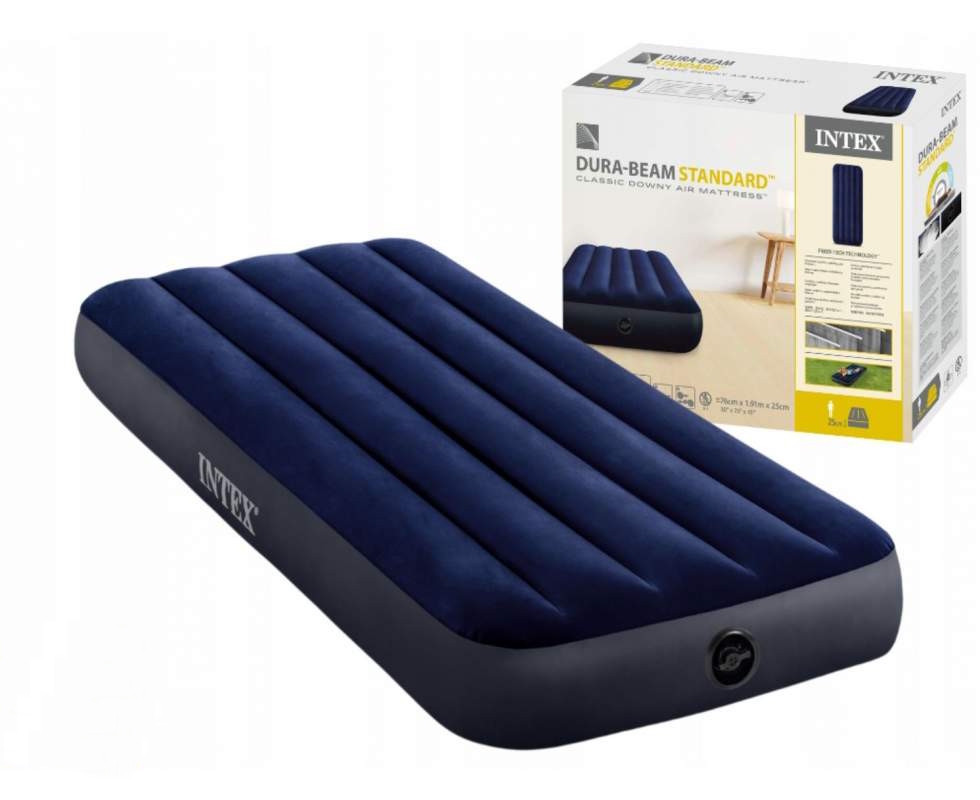Односпальный надувной матрас 191х76х25 см синий Intex Dura Beam Standart 64756 Киев - изображение 3