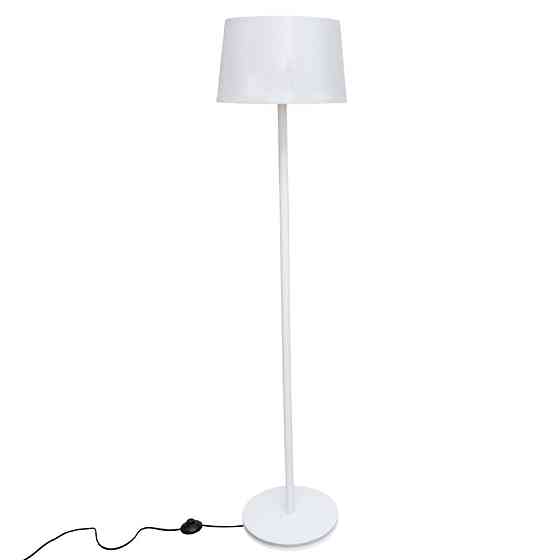 Торшер MSK Electric Palermo с белым плафоном из ткани под лампу Е27 с белым основанием NL 3621 WH+WH Одесса