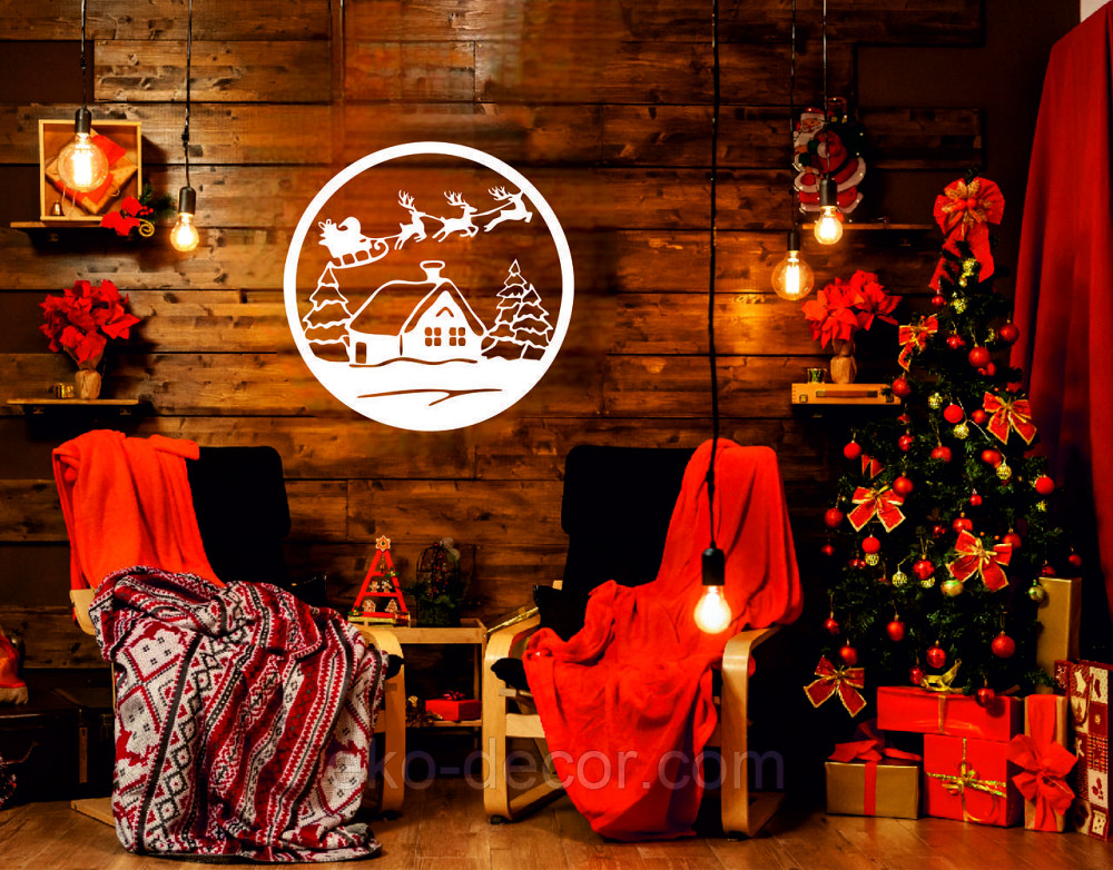 Декоративне настінне Панно «Новий рік», Декор на стіну 70*70 см, Білий Київ - фото 5