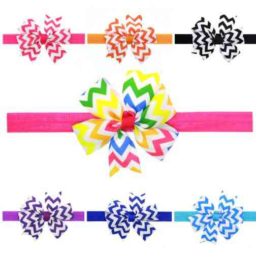 Дитяча пов'язка в смужку чорна - окружність 36-48см, розмір банта 9см Київ