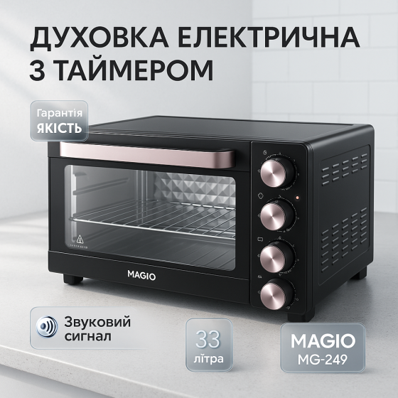Мультипіч з функцією гриля MAGIO MG-249 33 л 1500 Вт, Електродуховка настільна з деком PK-27 Львів