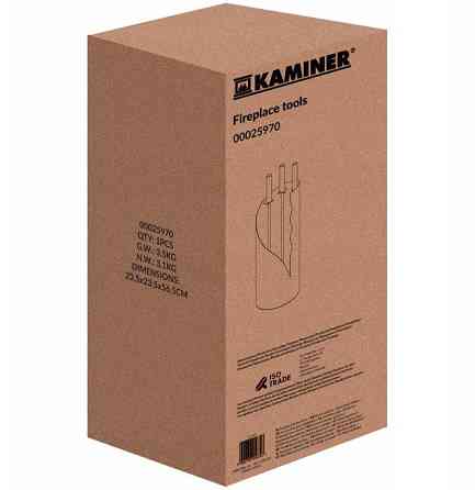 Набір камінних приналежностей 4в1 з підставкою в стилі лофт Kaminer (25970) Нововолинськ